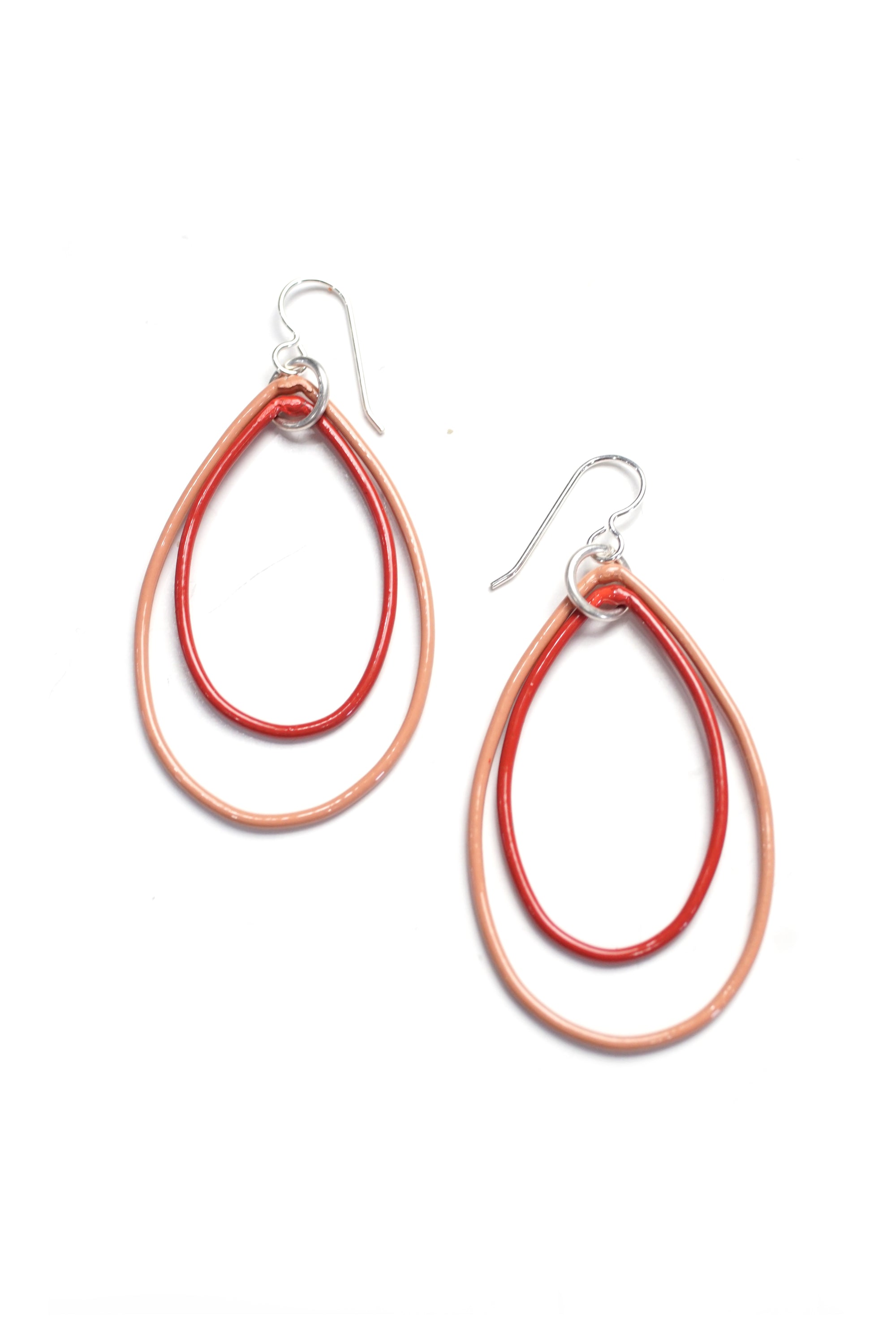 Eva earrings in Dusty Rose and Coral Red  - sample sale