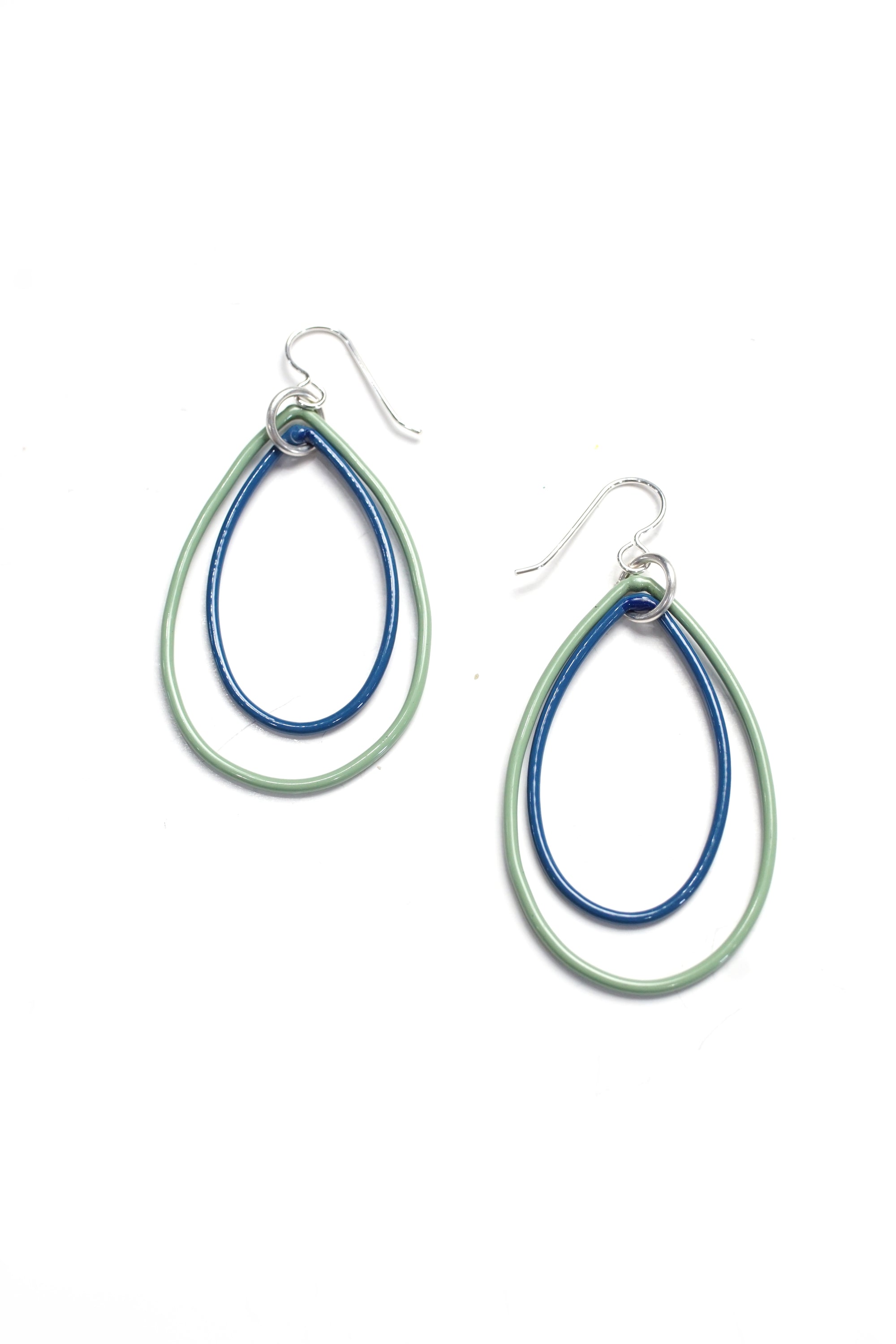Eva earrings in Pale Green and Azure Blue  - sample sale