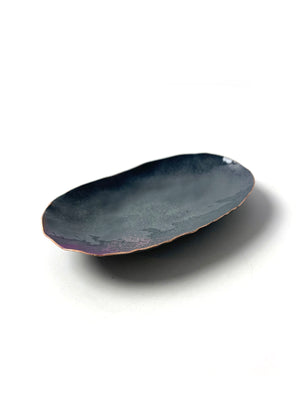 Oval Copper Dish in Storm Grey and Radiant Orchid