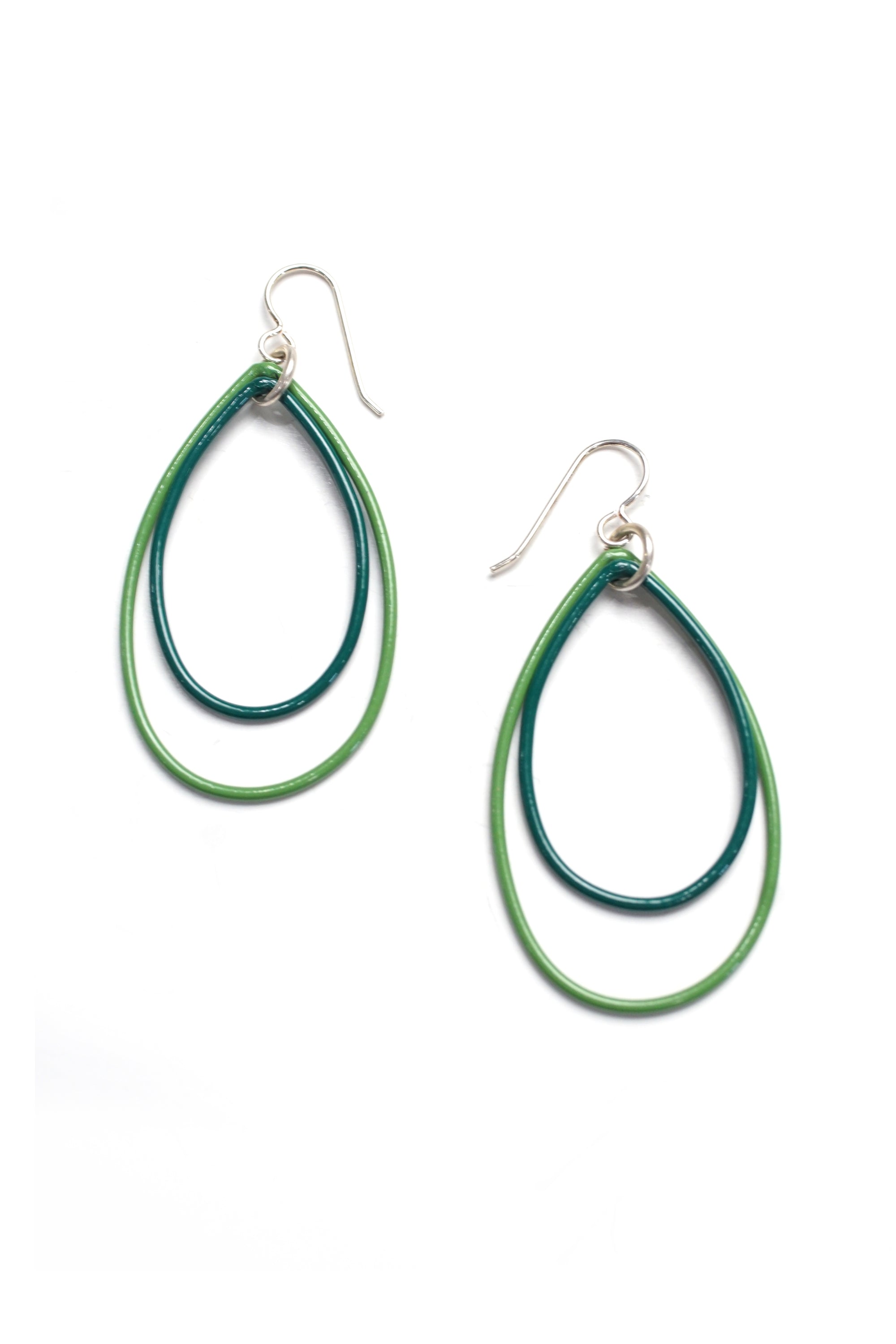 Eva earrings in Fresh Green and Emerald Green  - sample sale