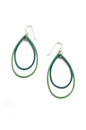 Eva earrings in Fresh Green and Emerald Green  - sample sale