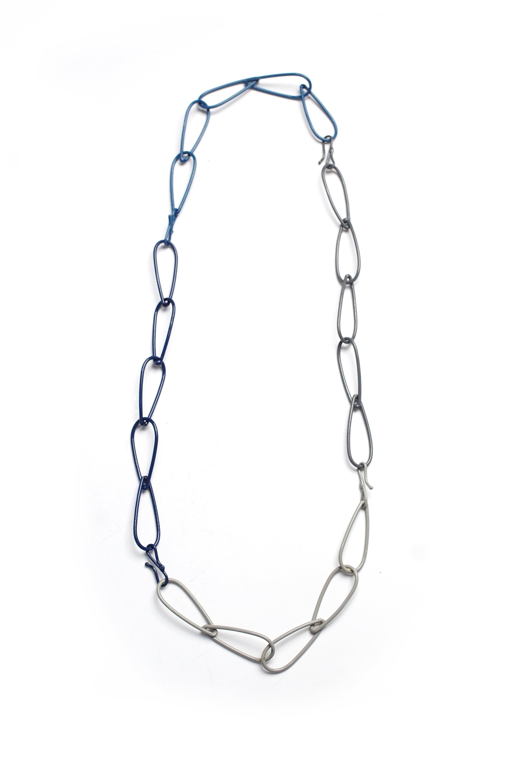 long Modular Necklace in blue and grey - sample sale