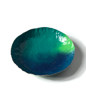 Colorful Copper Bowl in Emerald Green, Deep Ocean, and Fresh Green