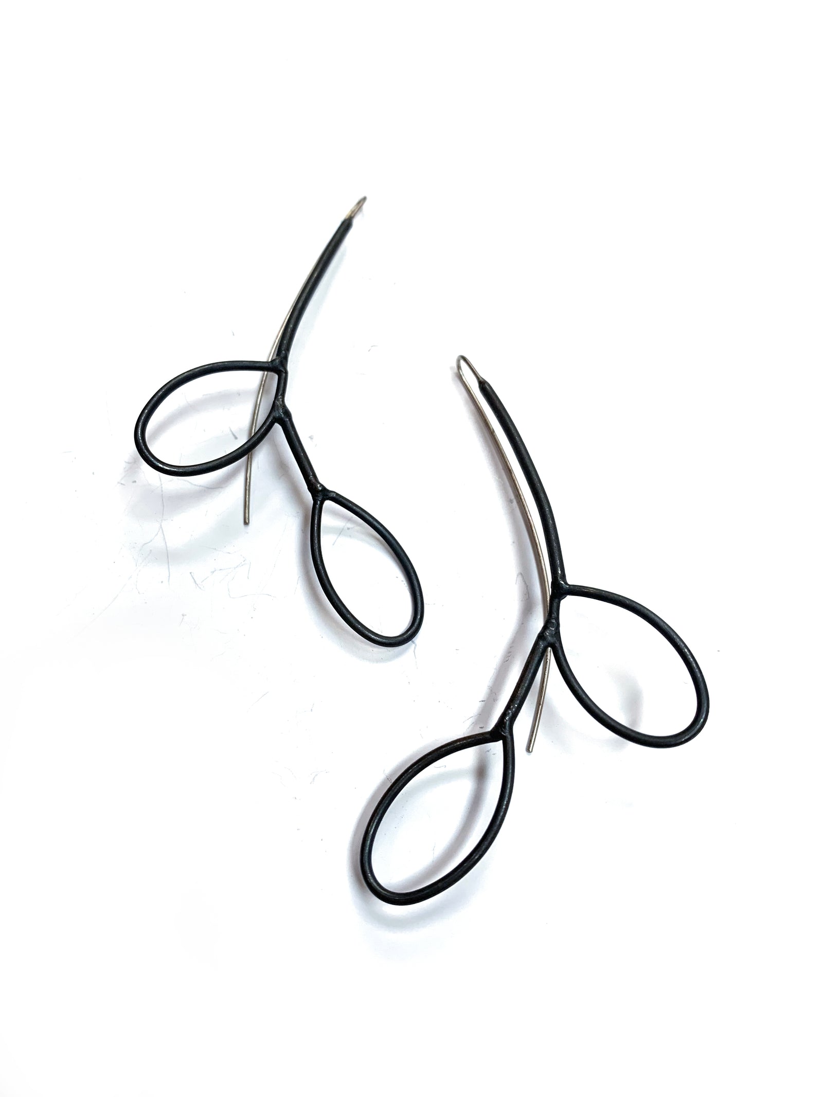 Large double leaf earrings - sample sale