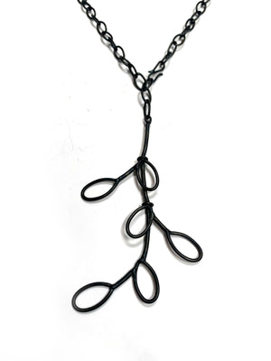 Leaf lariat necklace - sample sale