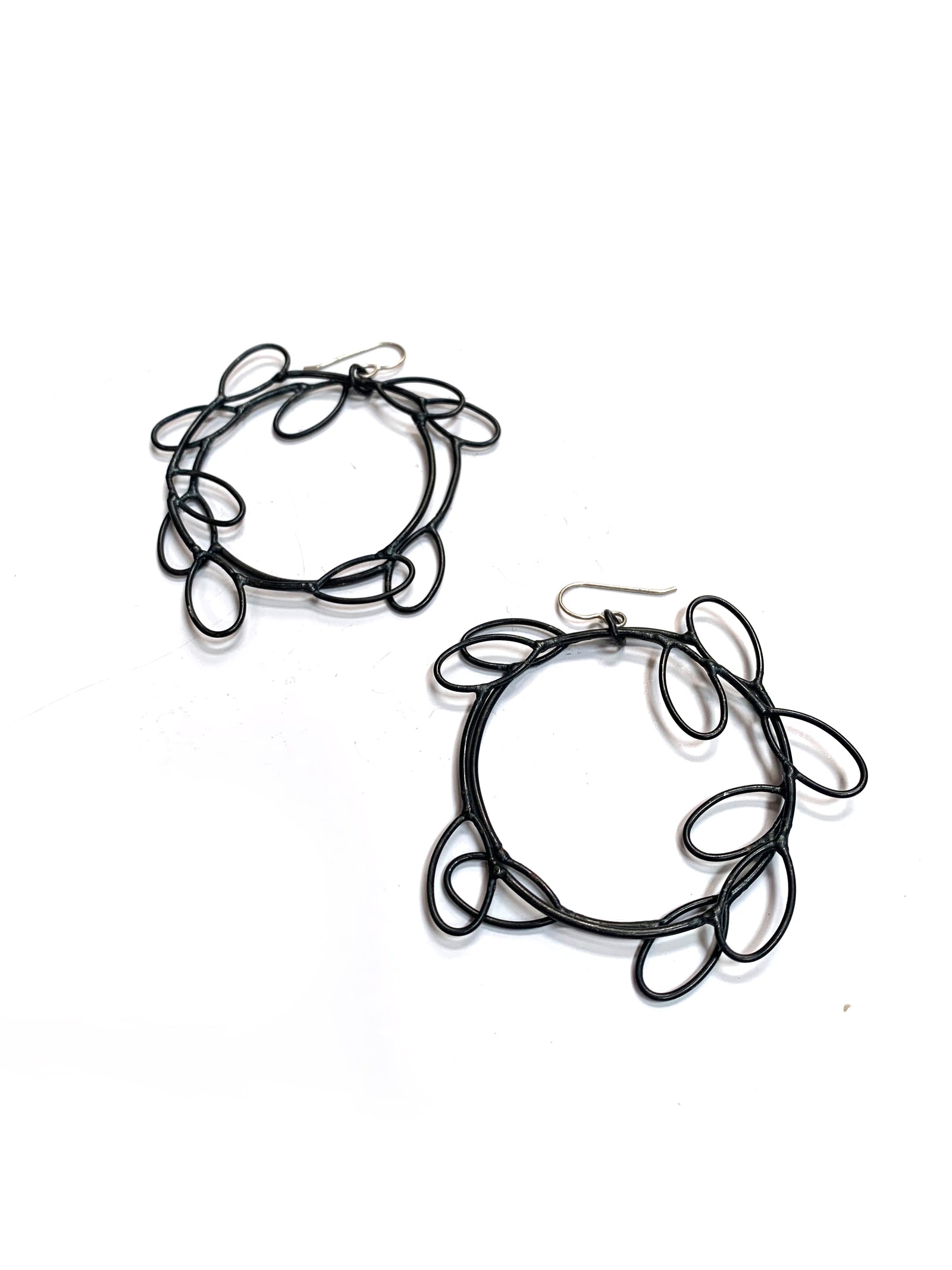 Circle leaf earrings - sample sale