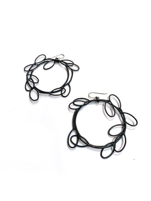 Circle leaf earrings - sample sale