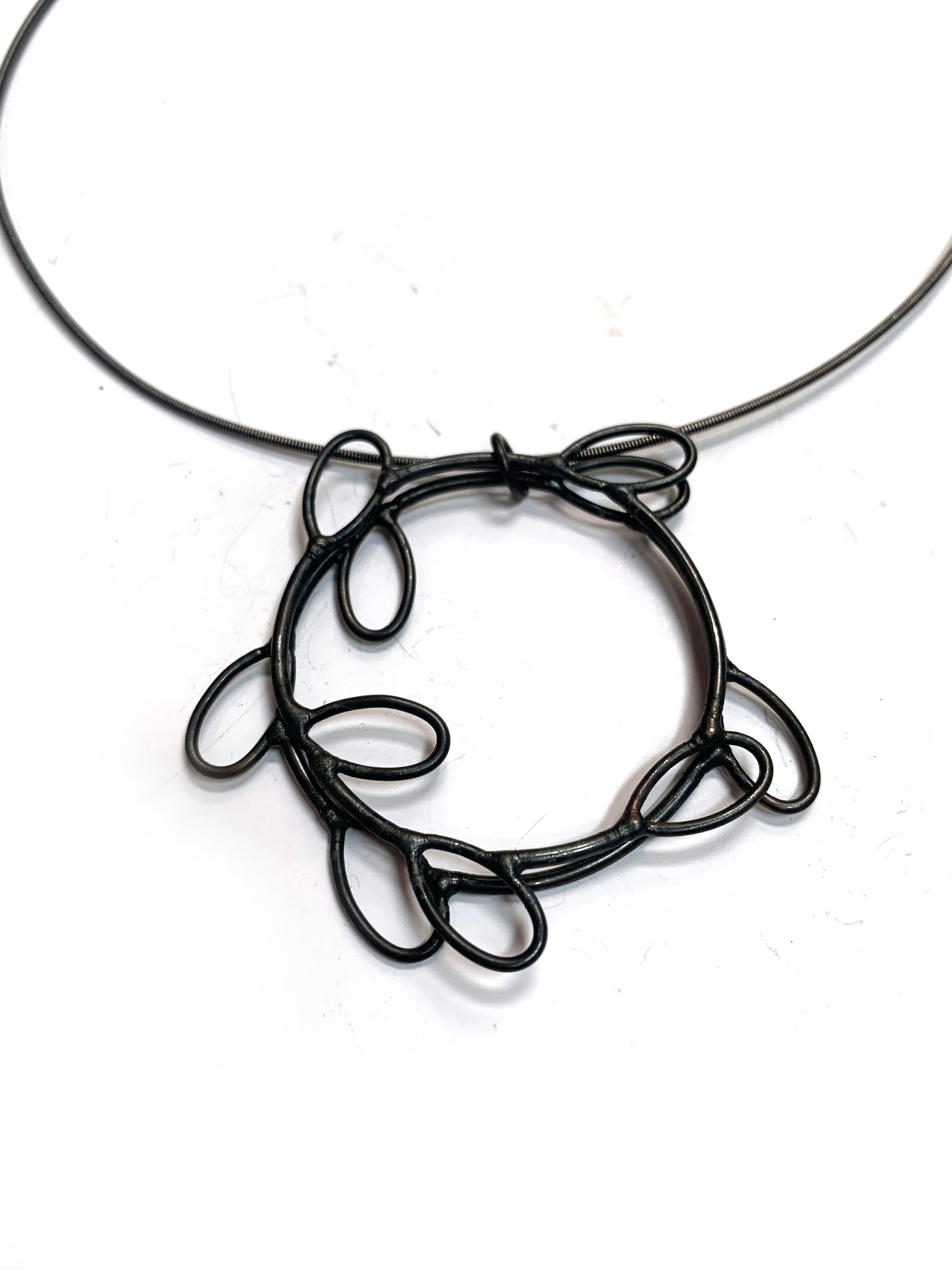 Circle leaf pendant - sample sale
