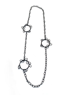 Circle leaf long necklace - sample sale