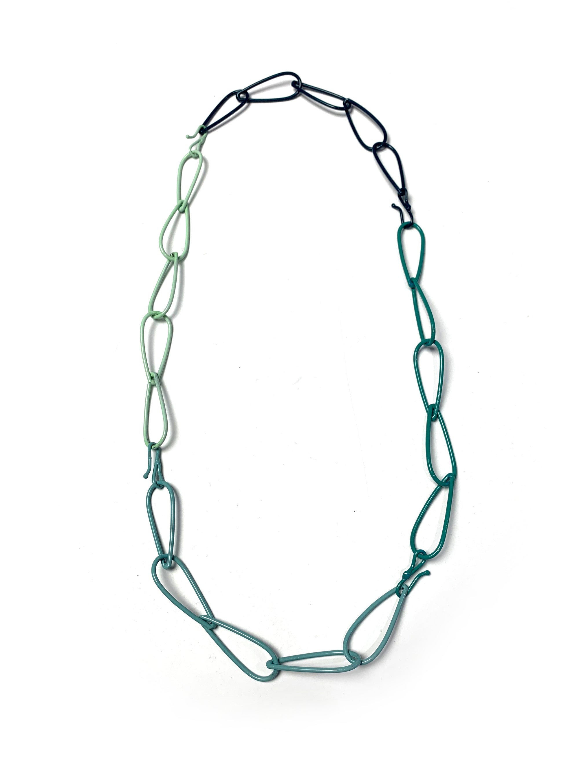 long Modular Necklace in mint and teal - sample sale