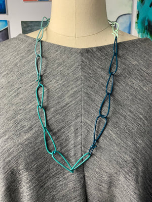 long Modular Necklace in mint and teal - sample sale