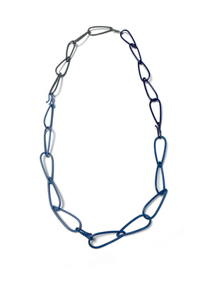 long Modular Necklace in blue and grey - sample sale