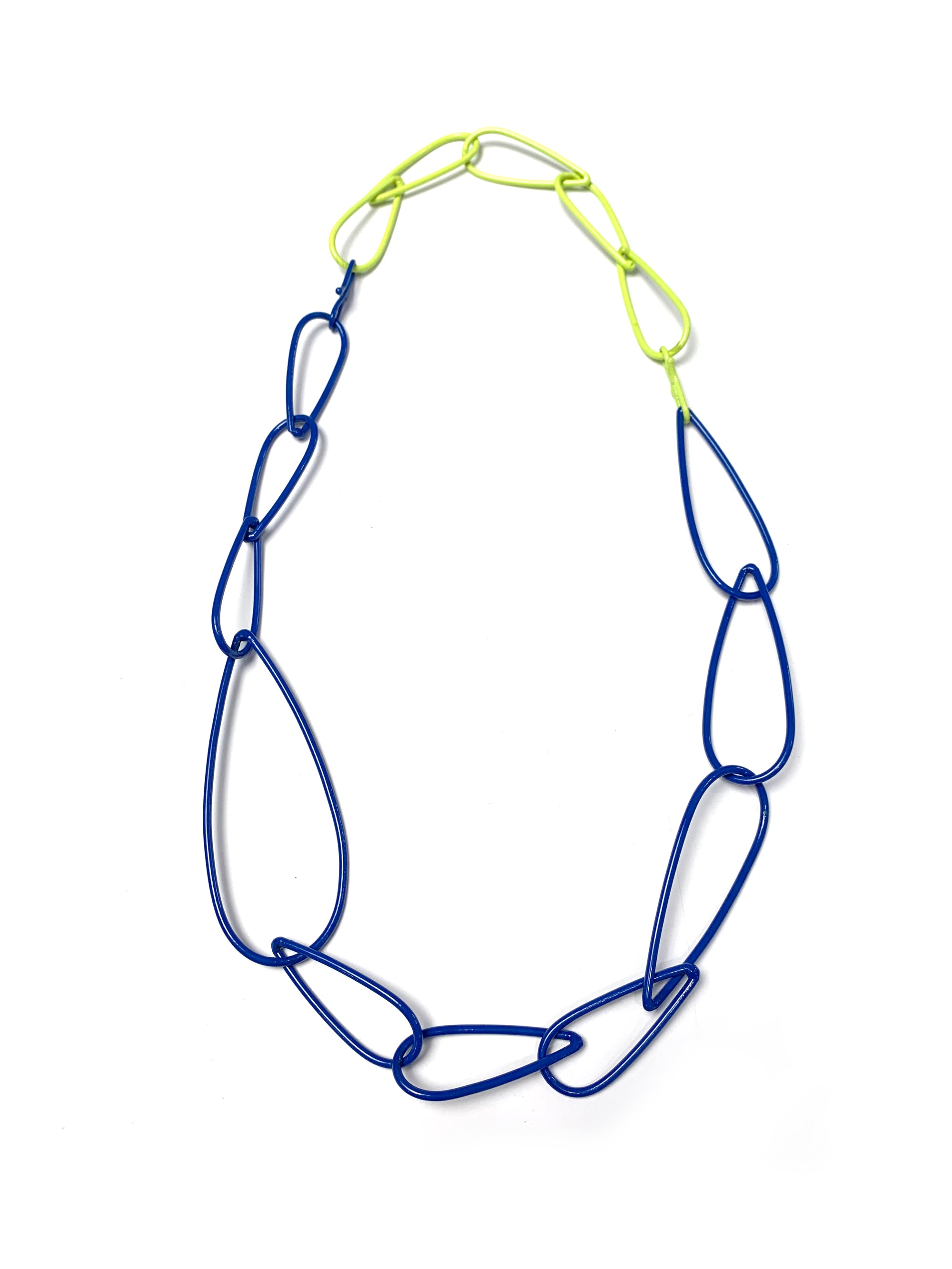 Modular Necklace in Electric Blue and Neon Chartreuse - sample sale