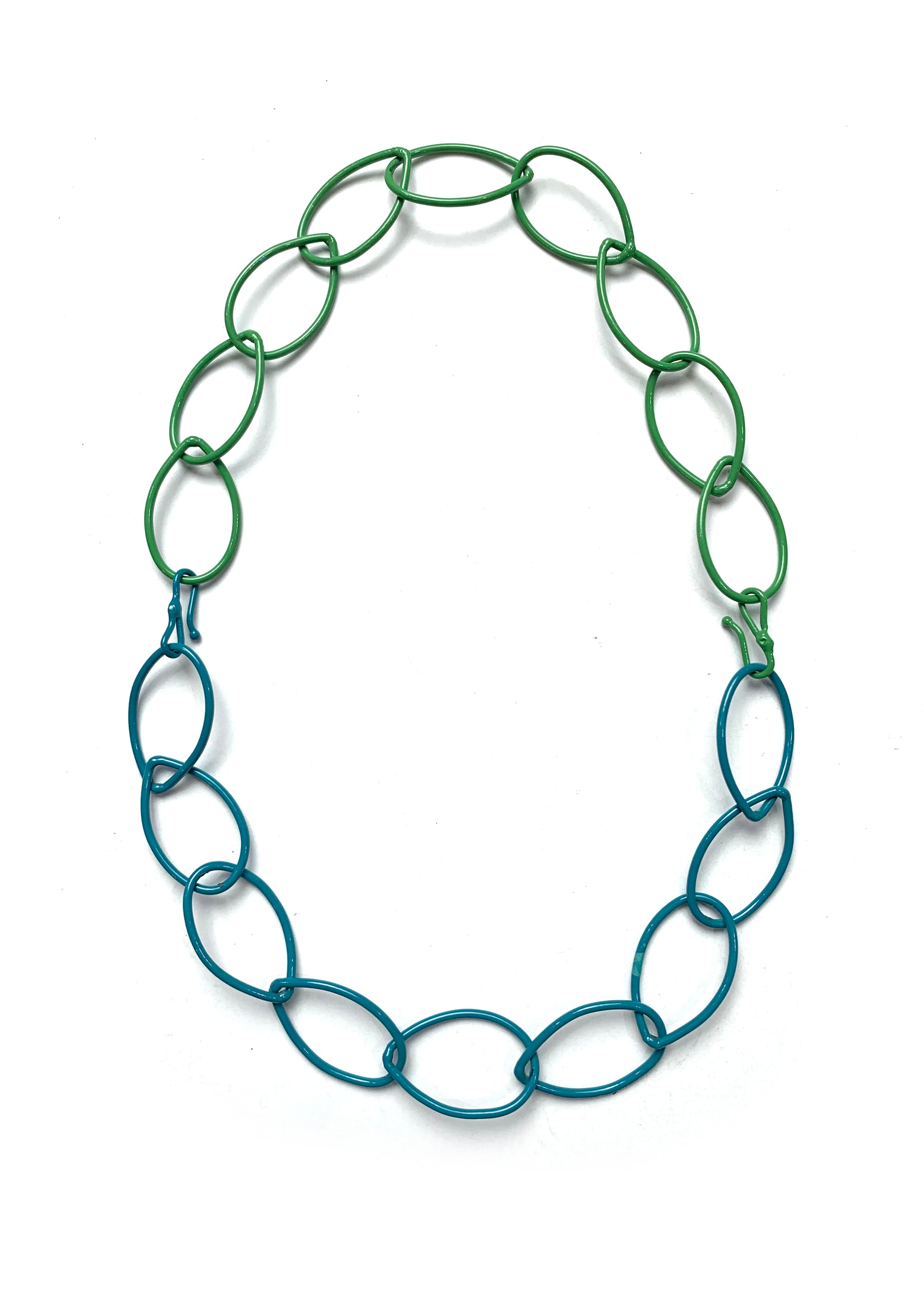 Audrey necklace in Bold Teal & Fresh Green