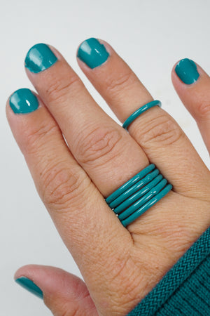 Stacking Ring in Bold Teal