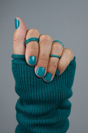 Stacking Ring in Bold Teal