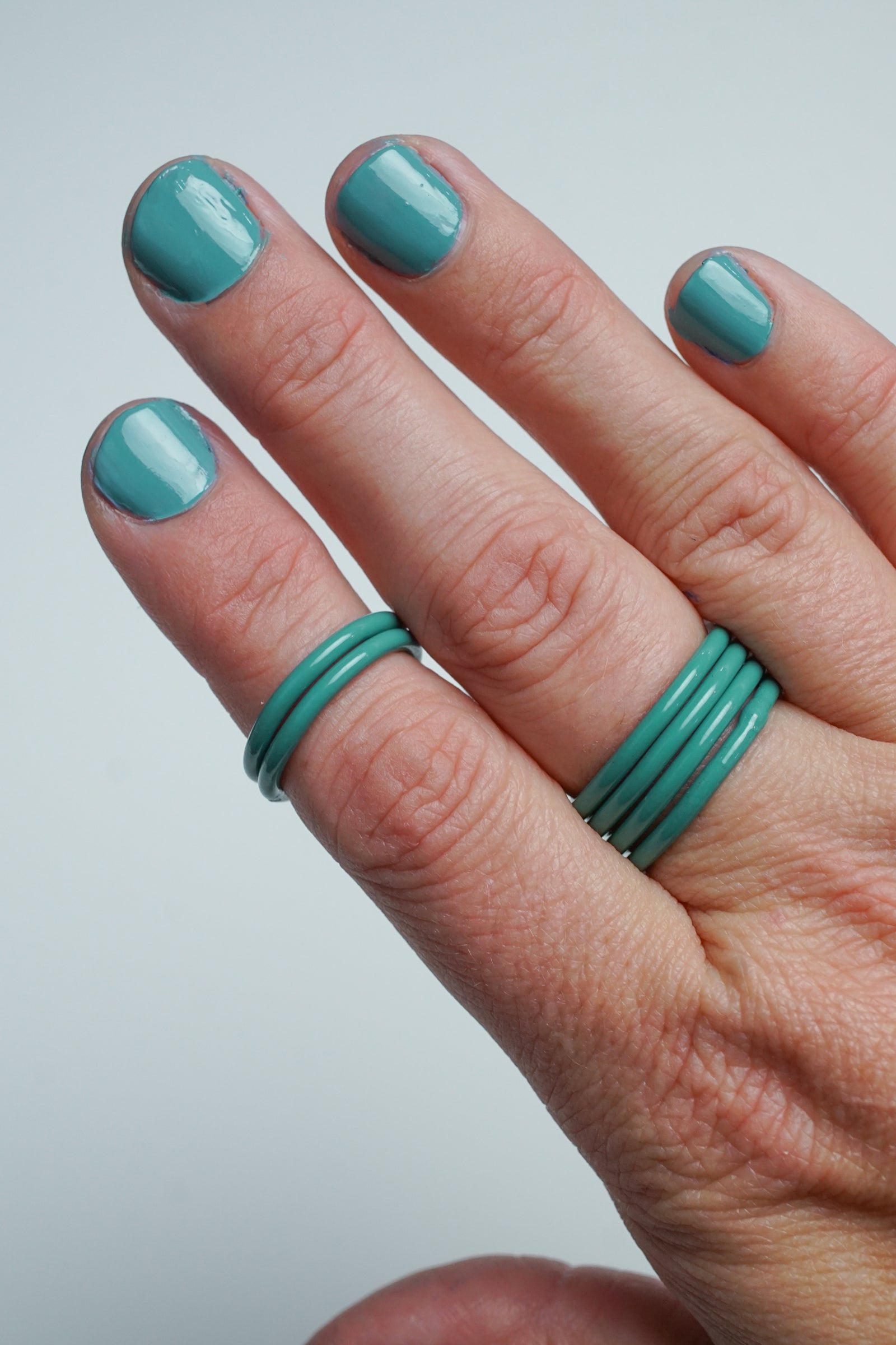 Stacking Ring in Dark Mint