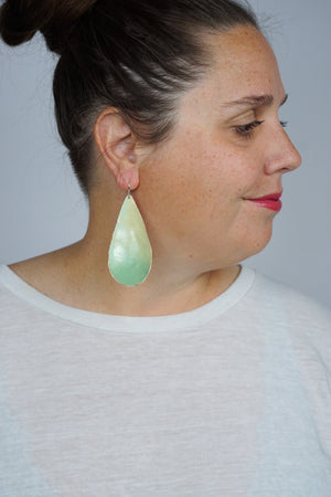 Large Chroma Earrings in Soft Mint and Pale Green