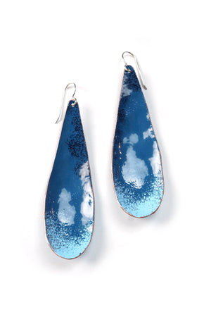 Long Chroma Earrings in Azure Blue and Light Blue