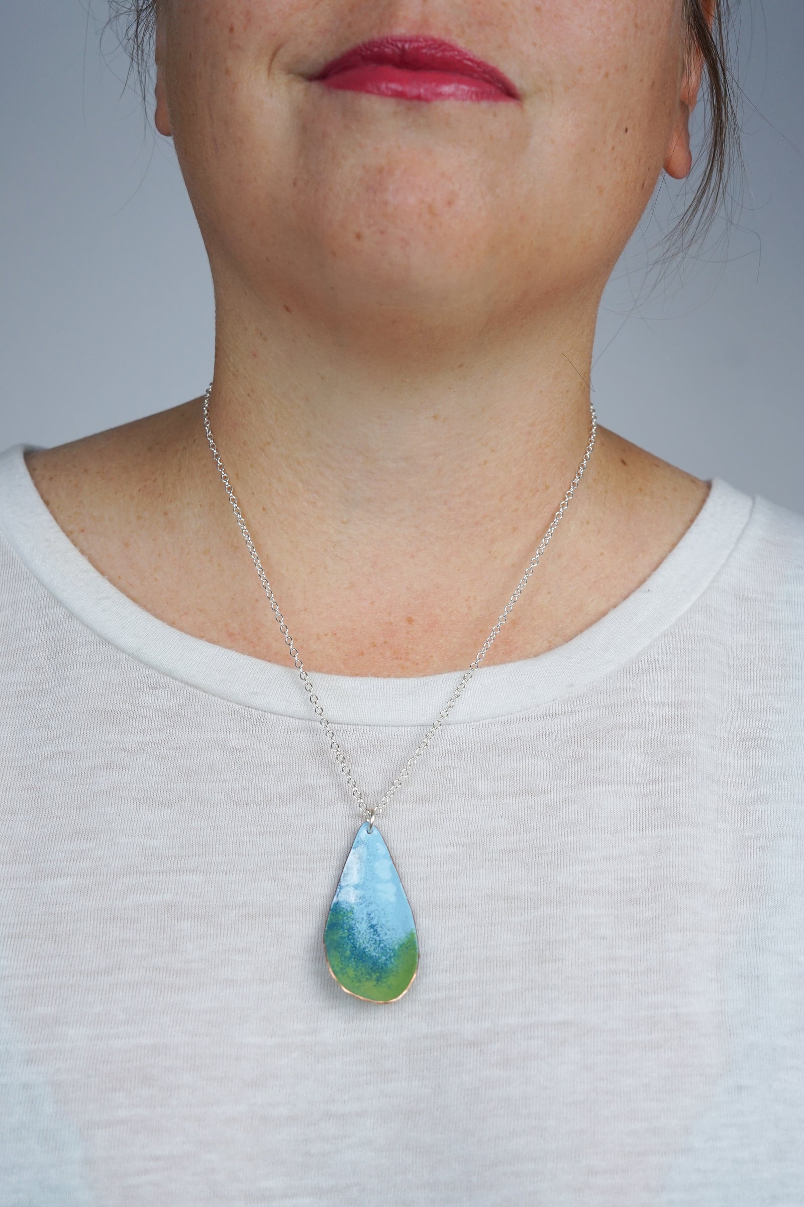 Chroma Pendant in Light Blue and Earth Green