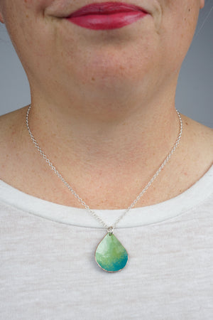 Chroma Pendant in Pale Green and Bold Teal