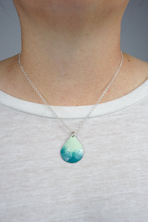 Chroma Pendant in Pale Green and Bold Teal