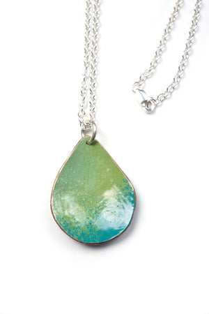 Chroma Pendant in Pale Green and Bold Teal