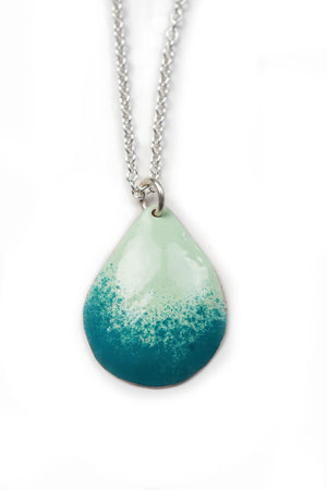 Chroma Pendant in Pale Green and Bold Teal