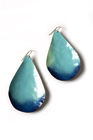 Extra Large Chroma Earrings in Yellow and Bold Teal