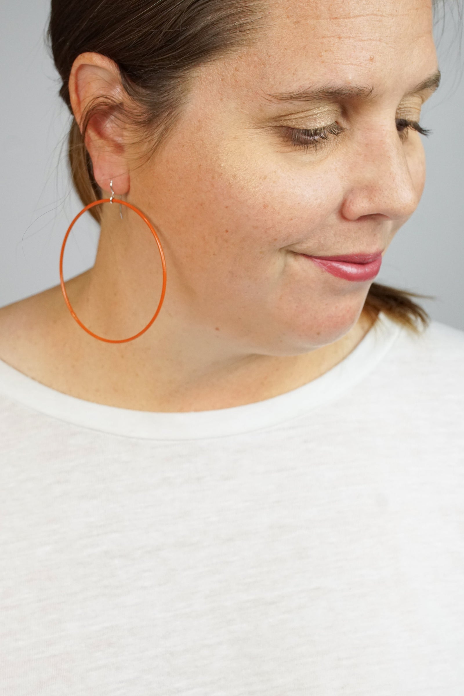 Extra Large Evident Earrings in Burnt Orange - sample sale