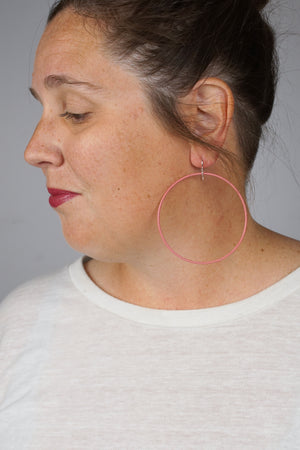 Extra Large Evident Earrings in Light Raspberry