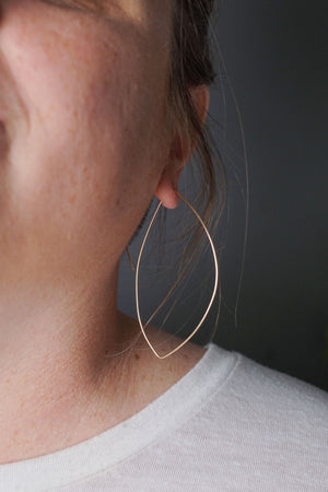 Grand Peche Threader Hoop Earrings in silver or gold-filled