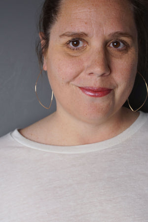 Grand Peche Threader Hoop Earrings in silver or gold-filled