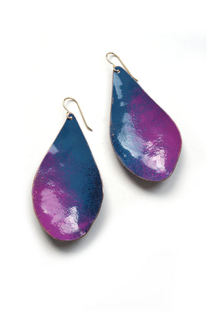 Large Chroma Earrings in Azure Blue and Radiant Orchid