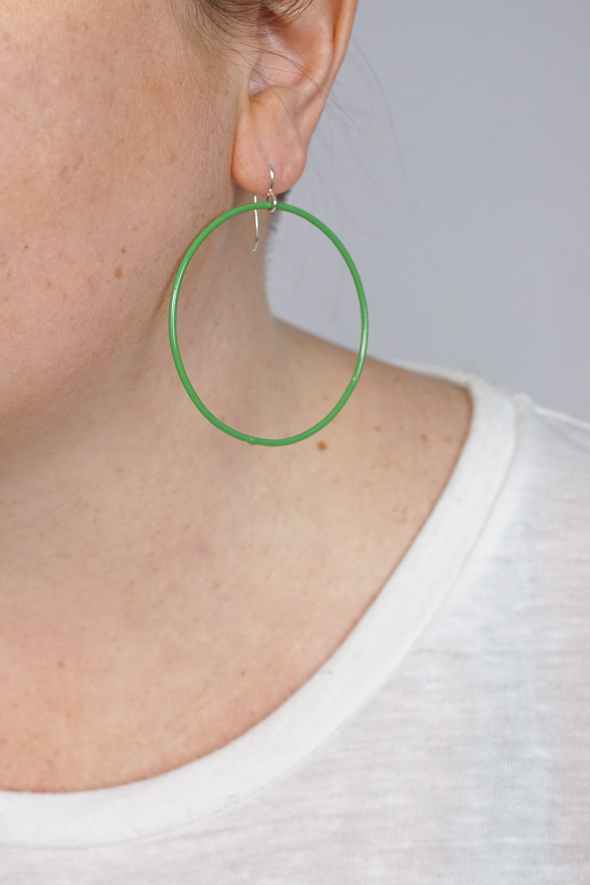 Large Evident Earrings in Fresh Green - sample sale