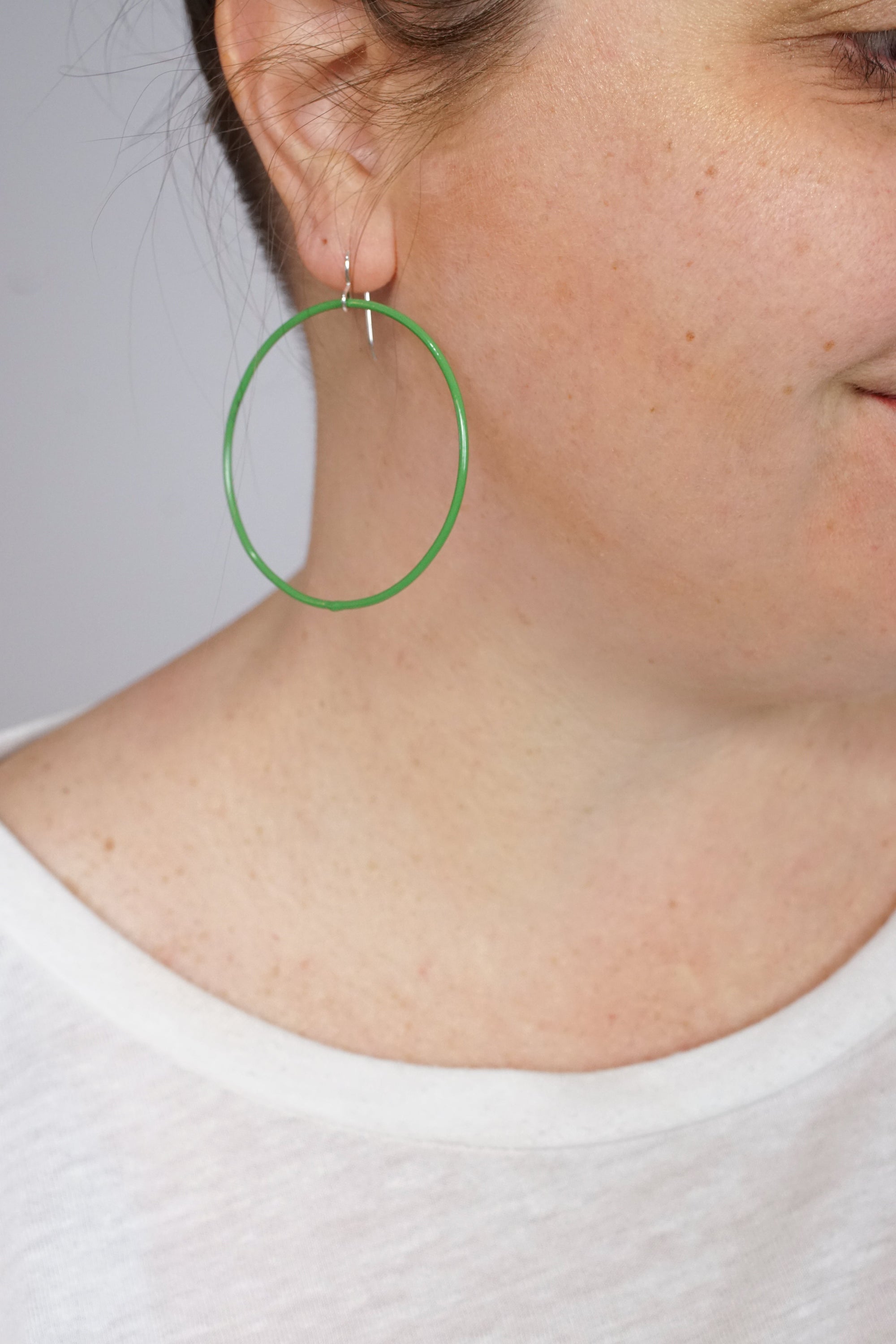 Large Evident Earrings in Fresh Green - sample sale