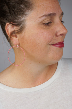 Large Evident Earrings in Light Raspberry