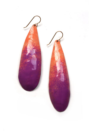 Long Chroma Earrings in Dusty Rose and Radiant Orchid