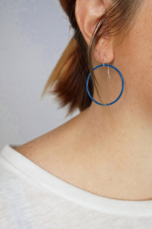 Medium Evident Earrings in Electric Blue