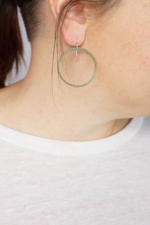 Medium Evident Earrings in Olive Green - sample sale