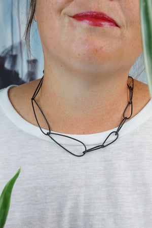 Midi Modular Necklace No. 3 in steel - sample sale