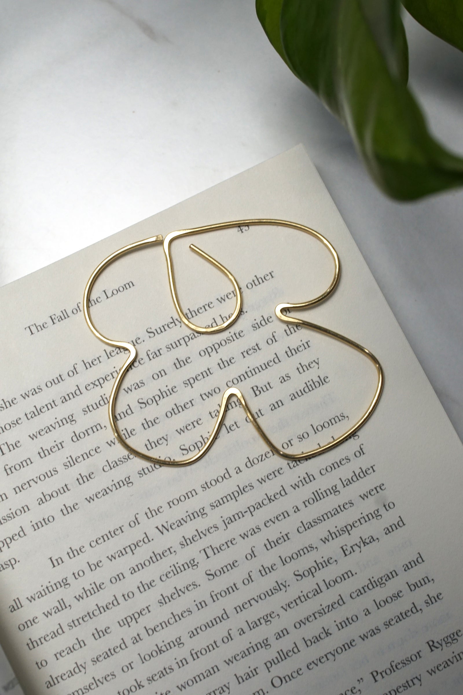 Nelja Modern Floral Brass Bookmark