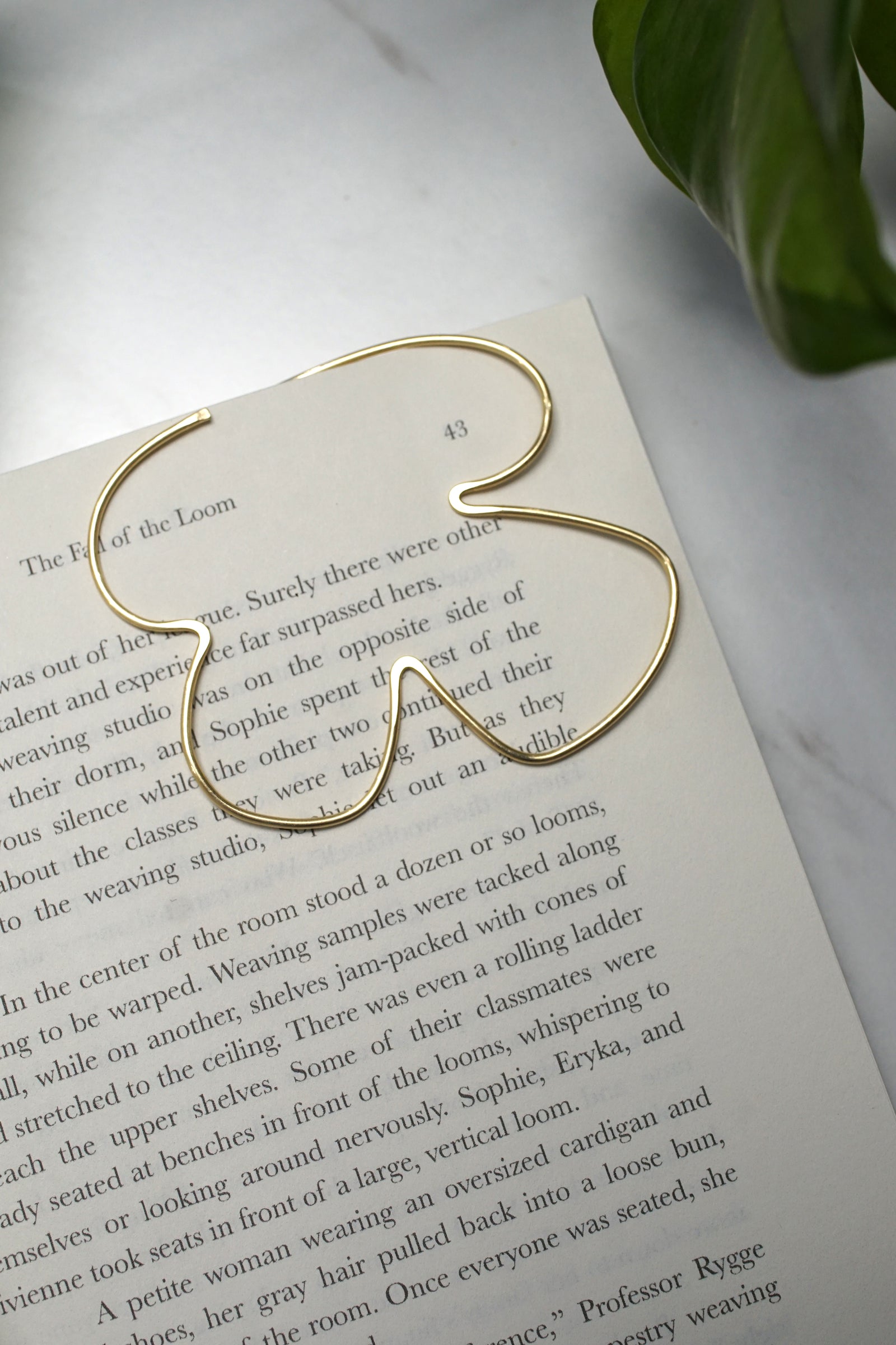 Nelja Modern Floral Brass Bookmark