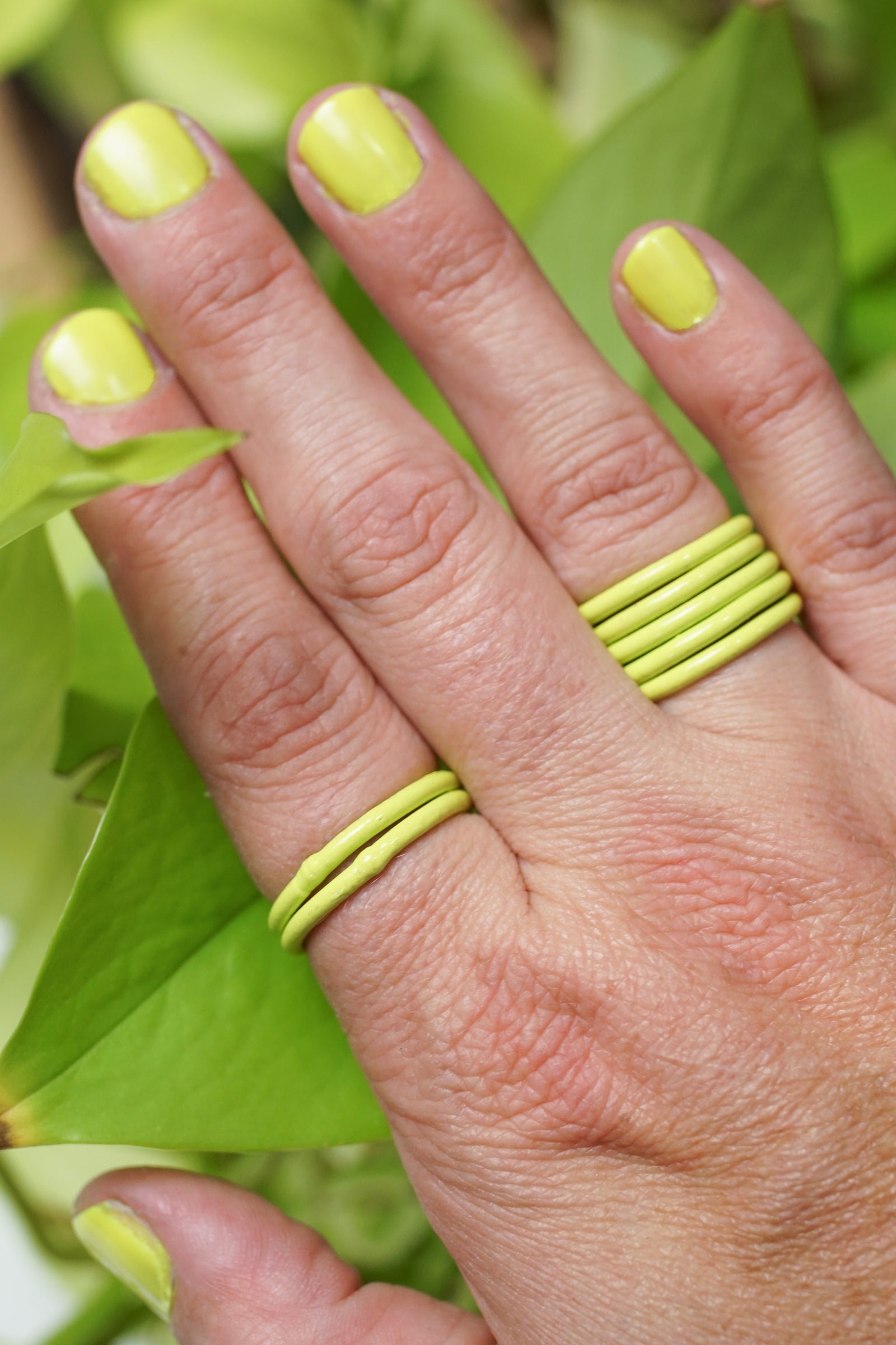 Stacking Ring in Neon Chartreuse