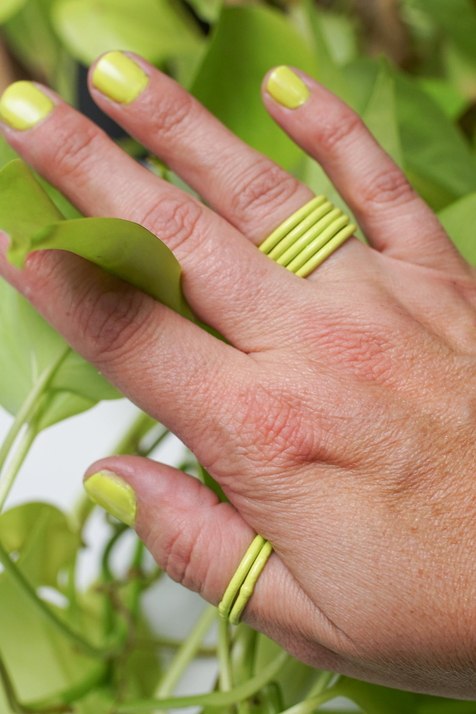 Stacking Ring in Neon Chartreuse