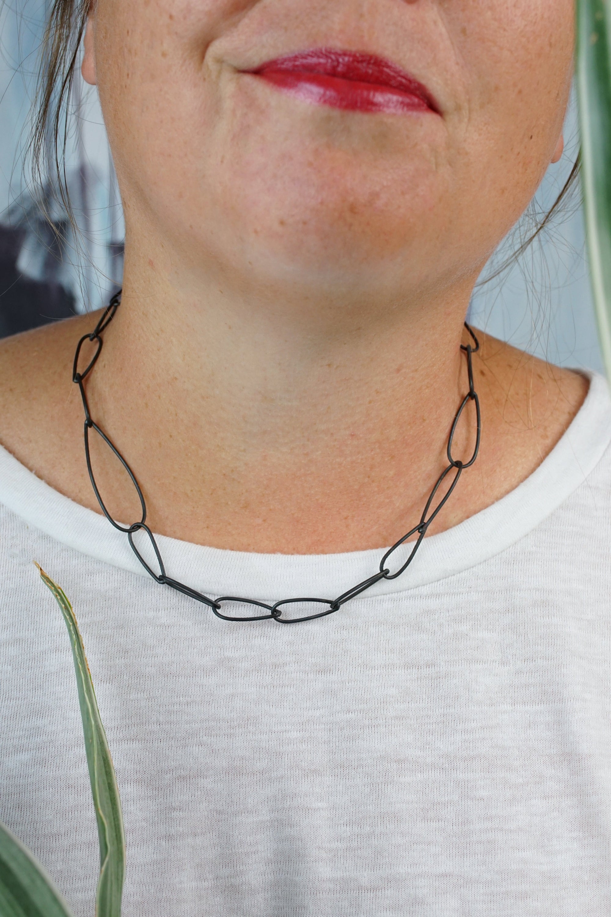 Petite Modular Necklace No. 2 in steel - sample sale