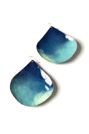 Chroma Statement Earrings in Azure Blue and Faded Teal