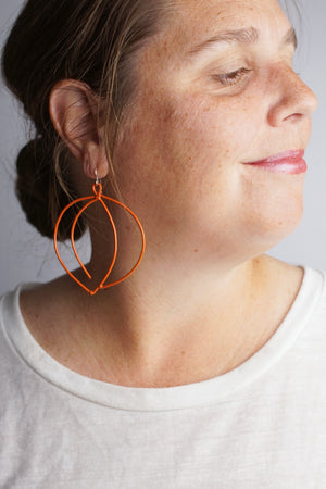 Tete Statement Earrings in Burnt Orange