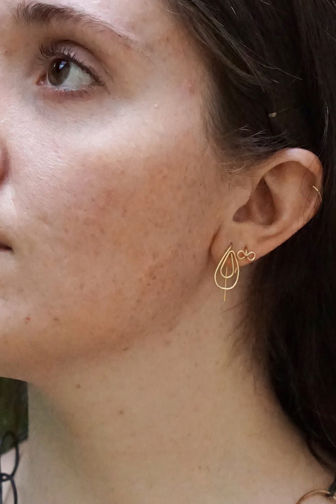 Little Double Drop Threader Earrings in silver or gold-filled