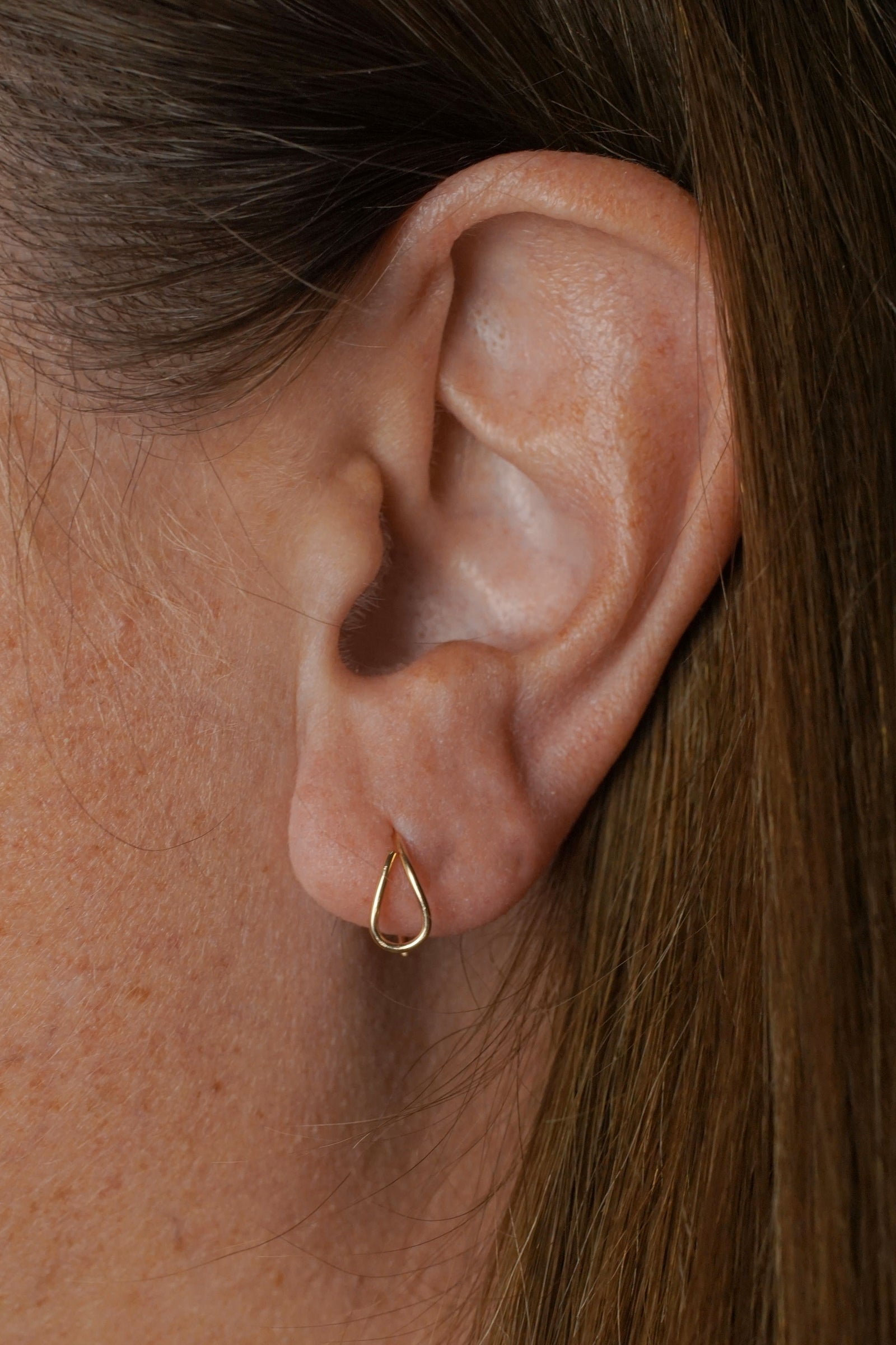 Tiny Curve Threader Earrings in silver or gold-filled